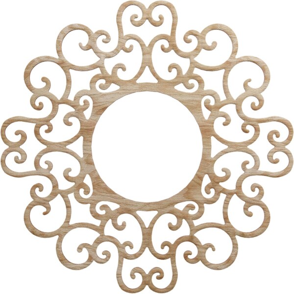 Ekena Millwork Reims Wood Fretwork Pierced Ceiling Medallion, Red Oak, 22"OD x 8 3/8"ID x 3/8"T CMWP22X22X0375RERO - main